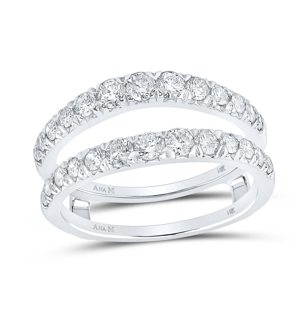 14K White Gold Womens Round Diamond Wrap Enhancer Wedding Band 1ctw, Women's Size: 5-10