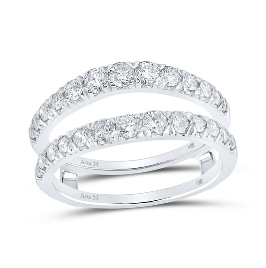 14K White Gold Womens Round Diamond Wrap Enhancer Wedding Band 1ctw, Women's Size: 5-10