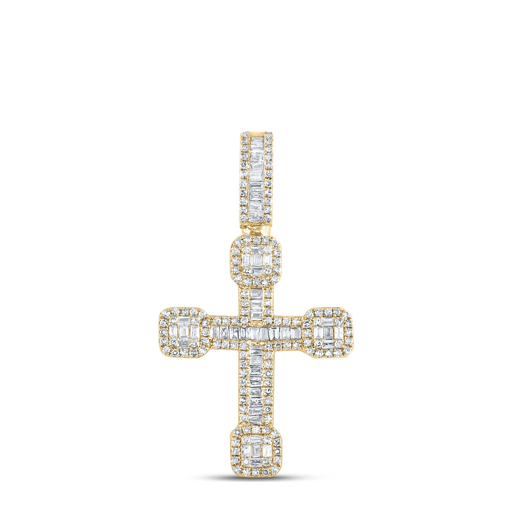 10kt Yellow Gold 1/2ctw Diamond Nk Mens Urn Cross Charm