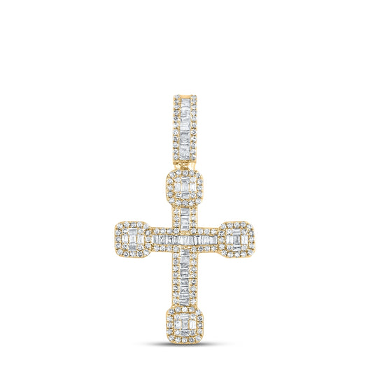 10kt Yellow Gold 1/2ctw Diamond Nk Mens Urn Cross Charm