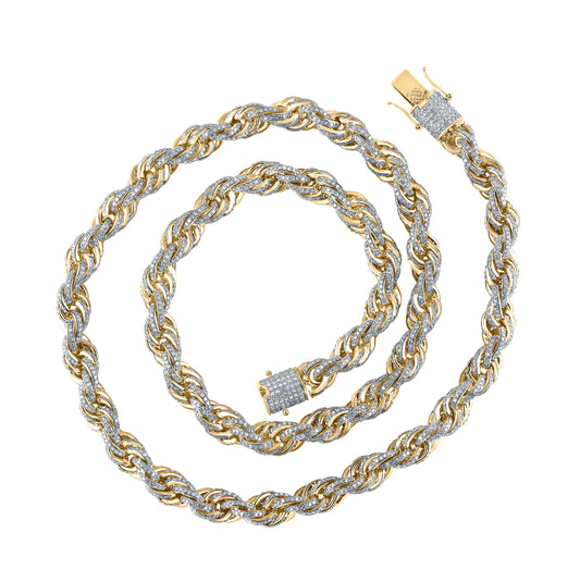 10kt Yellow Gold 16 Ctw Diamond Cn (8mm) Mens Chain (20 Inch)