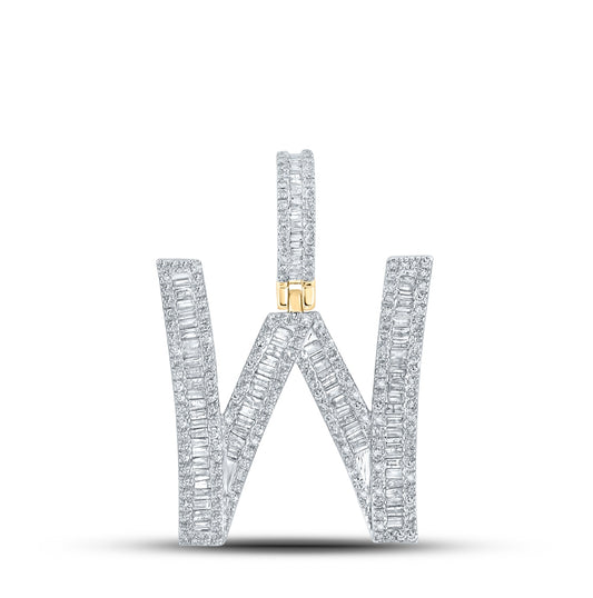 14kt Yellow Gold 1ctw Diamond Cn Initial "w" Mens Charm