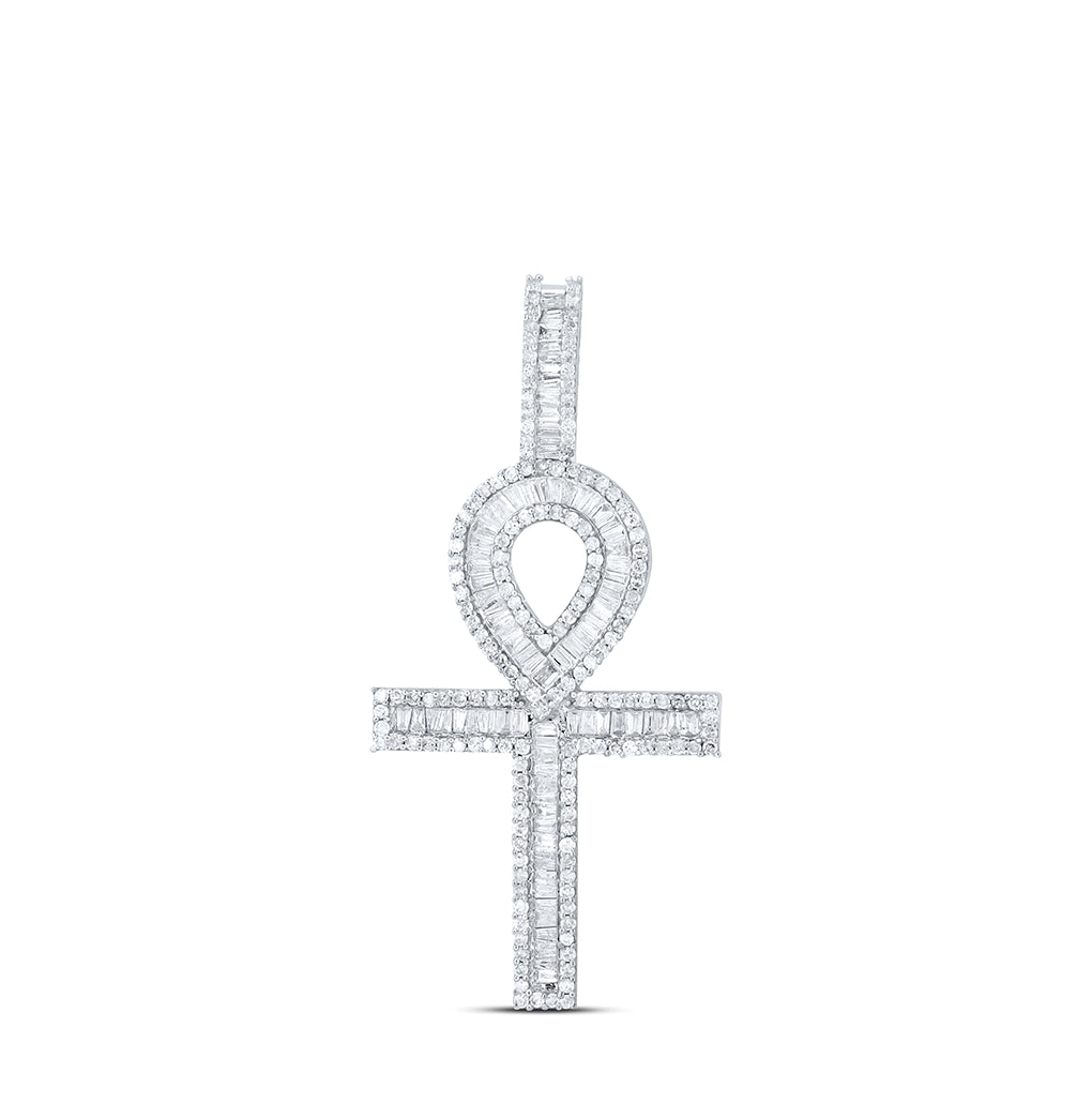 14kt Yellow Gold 1 5/8ctw Diamond Ankh Cross Charm