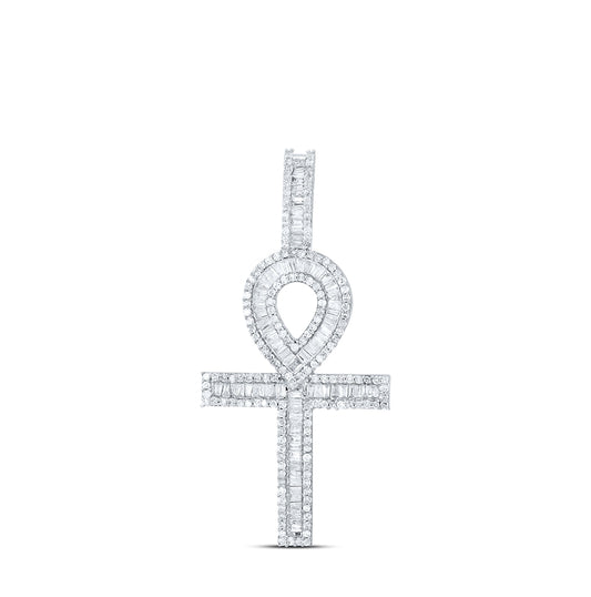 14kt Yellow Gold 1 5/8ctw Diamond Ankh Cross Charm