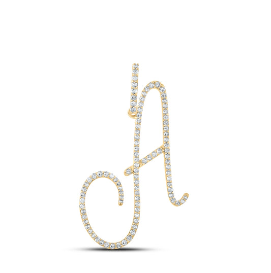 14kt Yellow Gold 1/2ct Diamond P1 Initial "a" Gift Pendant