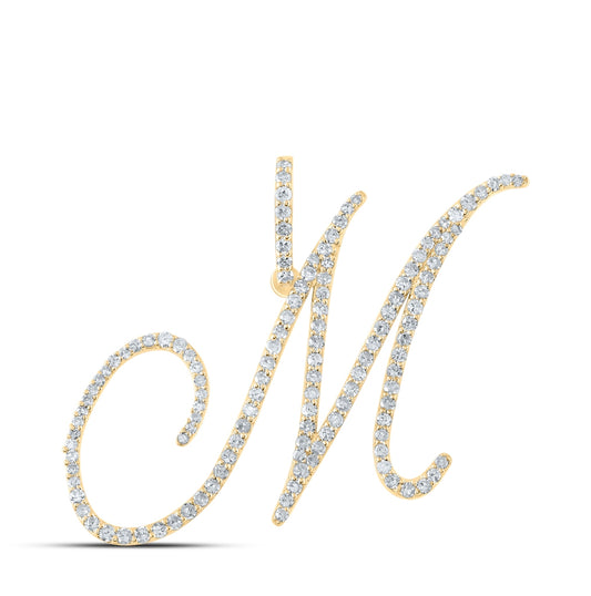 14kt Yellow Gold 7/8ctw Diamond P1 Initial "m" Gift Pendant