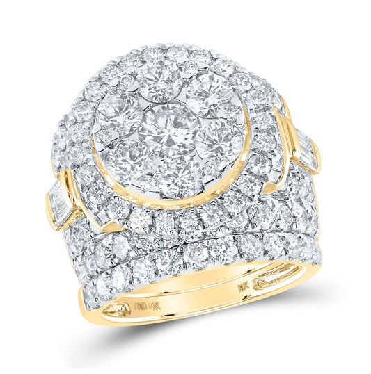 14K Yellow Or White Gold Round Diamond Bridal Wedding Ring Band Set 6 Cttw, Womens Size: 5-10
