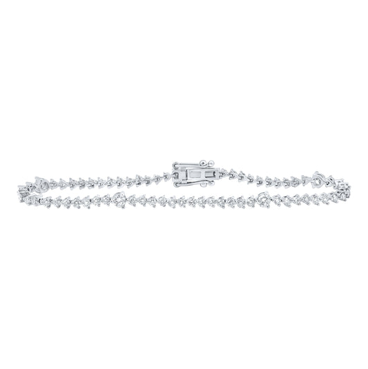 14K Yellow Or White Or Rose Gold Womens Round Diamond Tennis Bracelet