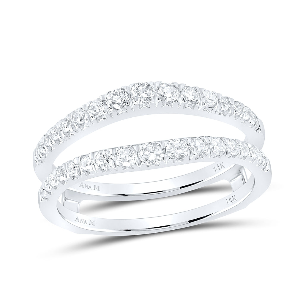 14K Yellow Or White Or Rose Gold Womens Round Diamond Wrap Enhancer Wedding Band , Womens Size: 5-10