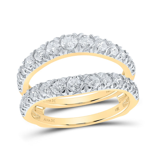 14K White Or Yellow Gold Womens Round Diamond Wrap Enhancer Wedding Band, Womens Size: 5-10