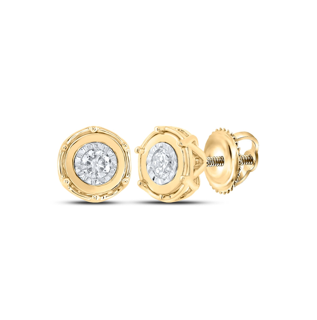 10K White Or Yellow Gold Womens Round Diamond Cluster Earrings