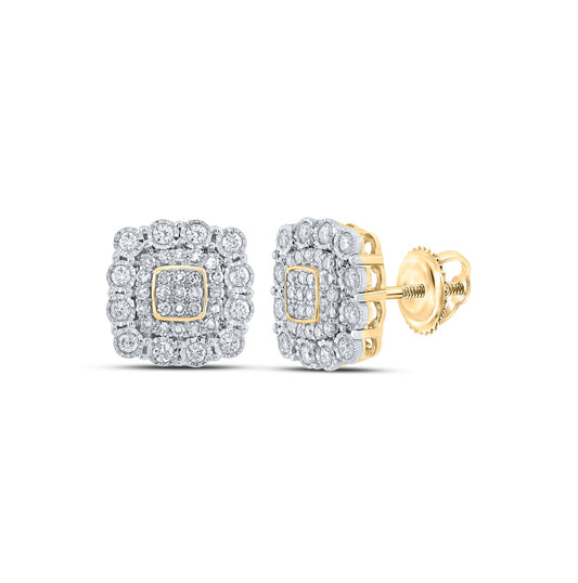 10K Yellow Gold Women's Diamond Sq Earrings 0.5ctw
