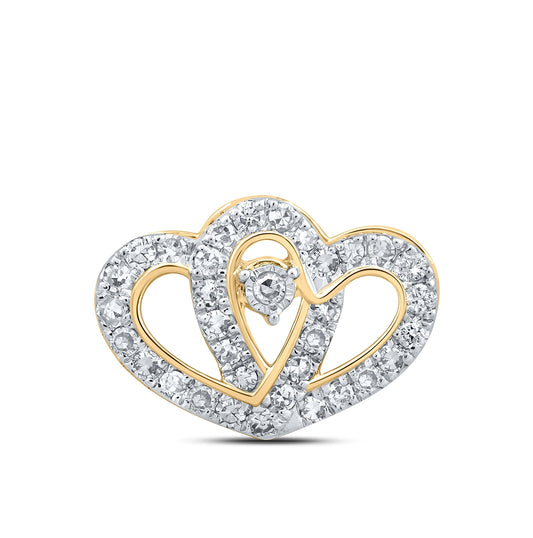 10kt Yellow Gold 1/4ctw Diamond Nk Heart Pendant