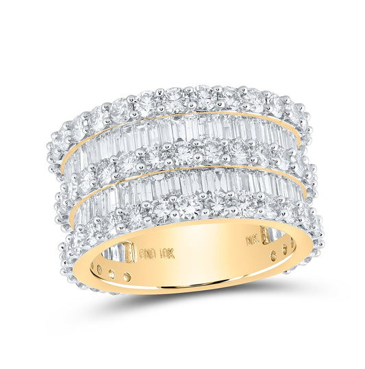 10K Yellow Or White Gold Mens Round Diamond Eternity Ring 6-7/8 Cttw, Mens Size: 7-13