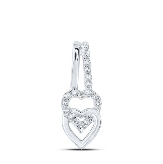 10kt White Gold 1/10ct. Diamond Nk Heart Pendant