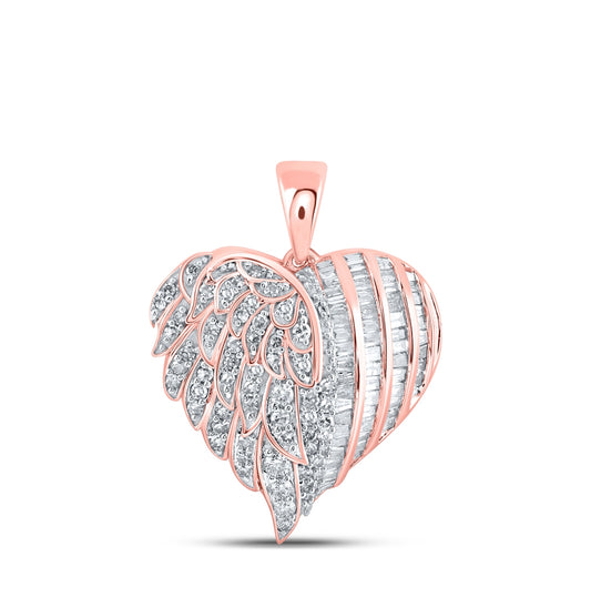 10kt Rose Gold 7/8ctw Diamond Nk Heart Pendant