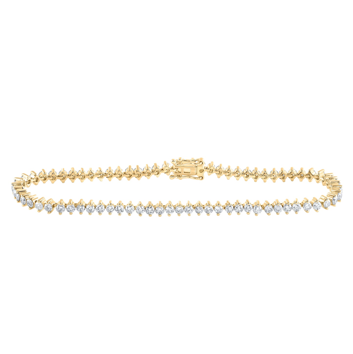 14K Rose Or Yellow Gold Womens Round Diamond Single Row Tennis Bracelet