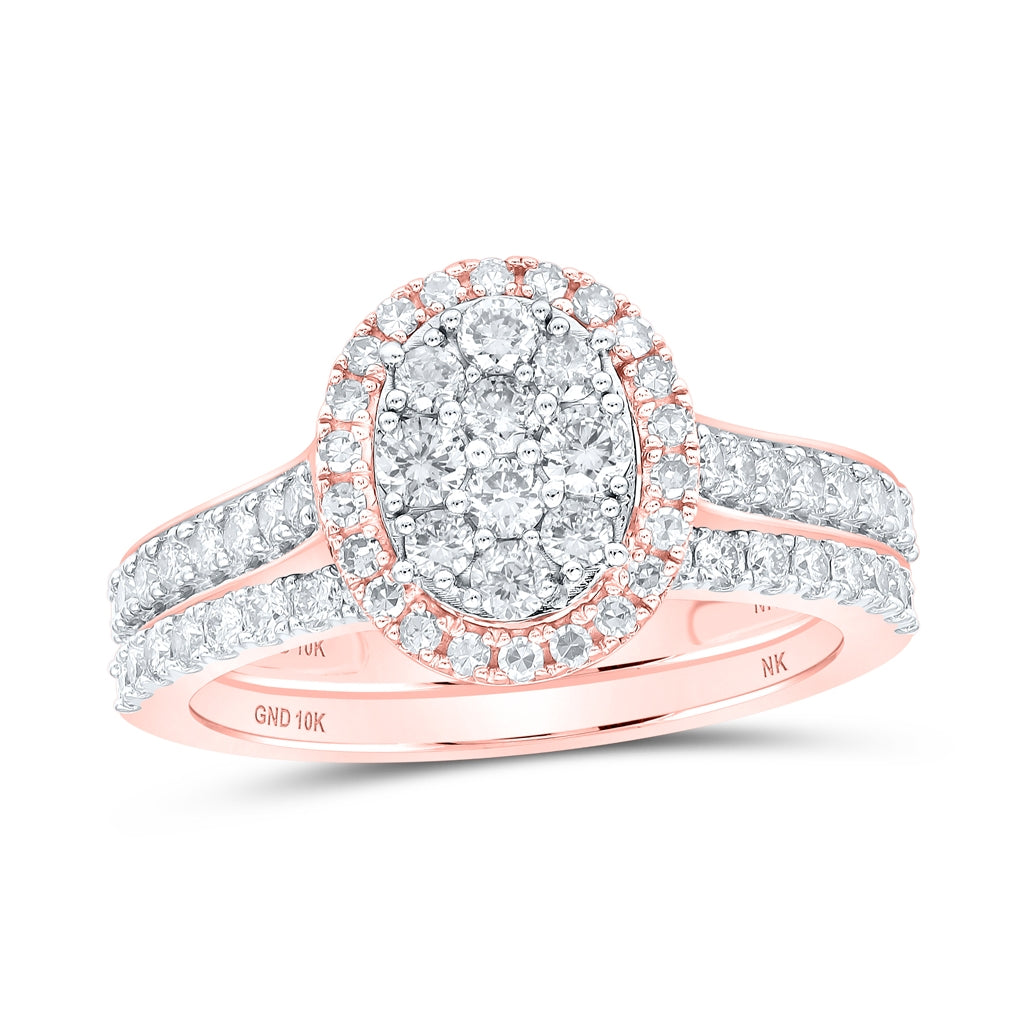 10kt Rose Gold 1ctw Diamond Nk Bridal Set