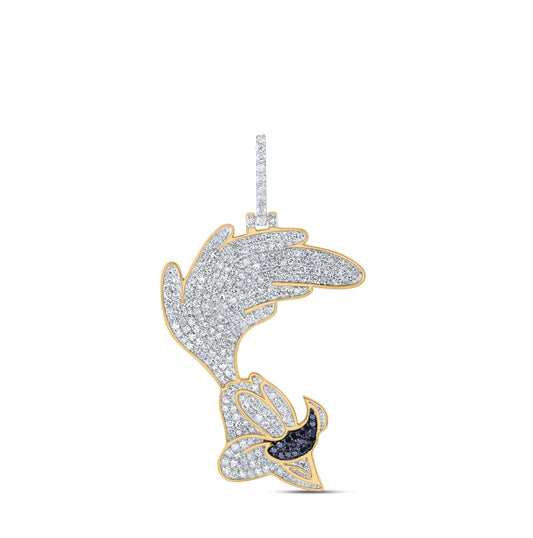 10kt Yellow Gold 1 5/8ctw Diamond Nk Cartoon Mens Charm