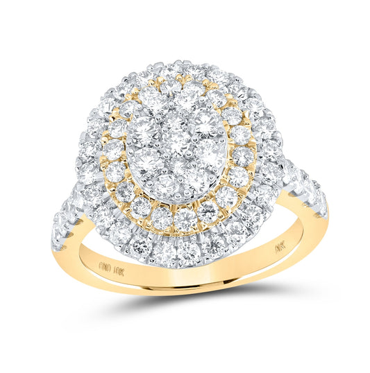 10K White Or Yellow Gold Womens Round Diamond Cluster Ring, Womens Size: 5-10