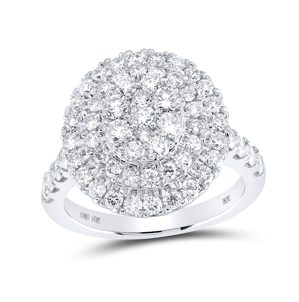 10K White Or Yellow Gold Womens Round Diamond Cluster Ring, Womens Size: 5-10