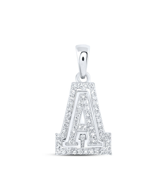 10K Yellow Or White Or Rose Gold Womens Round Diamond A Initial Letter Pendant, Length: 0.67 In, Width: 0.35 In