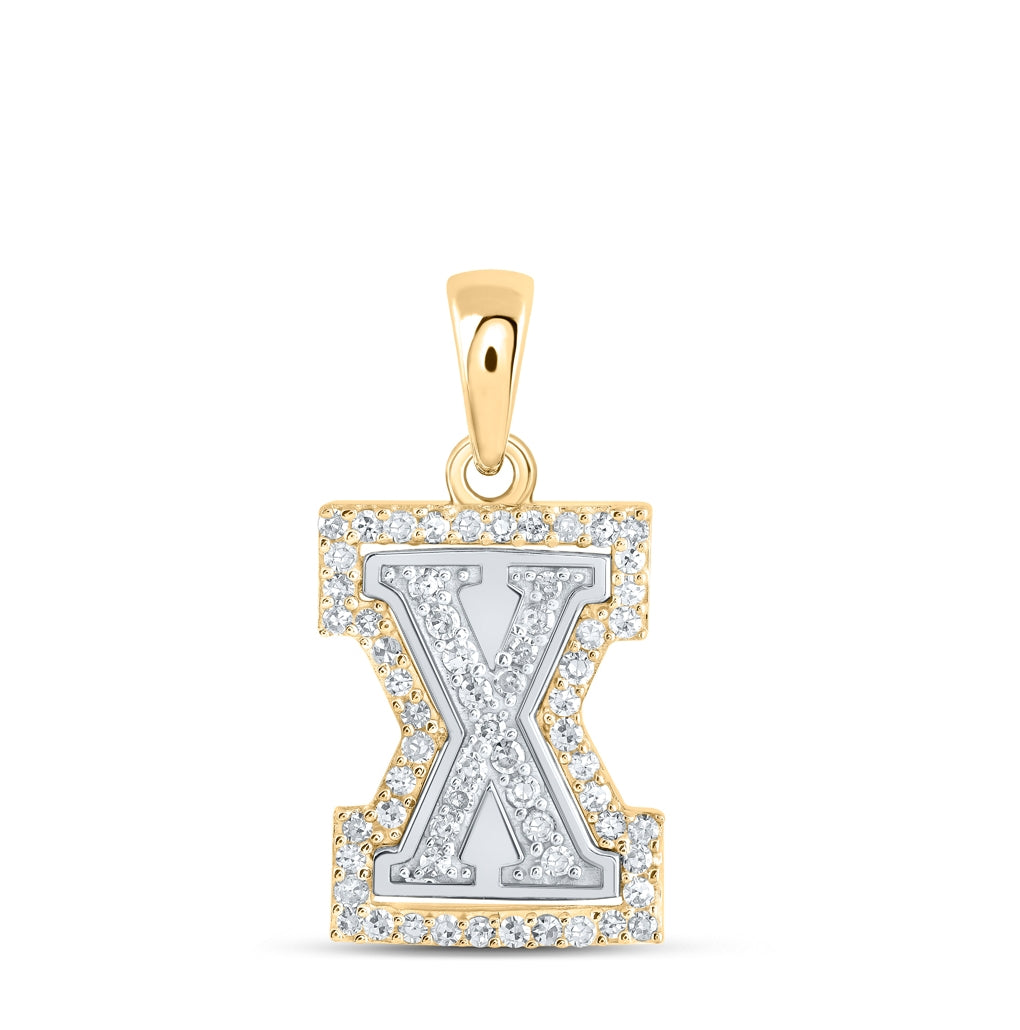 10K Yellow Or White Or Rose Gold Womens Round Diamond A Initial Letter Pendant, Length: 0.67 In, Width: 0.35 In