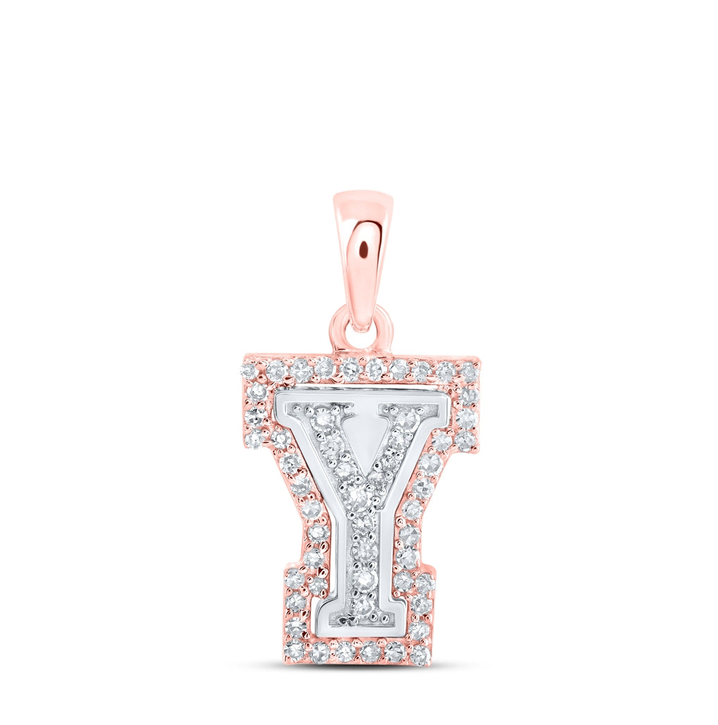 10K Yellow Or White Or Rose Gold Womens Round Diamond A Initial Letter Pendant, Length: 0.67 In, Width: 0.35 In