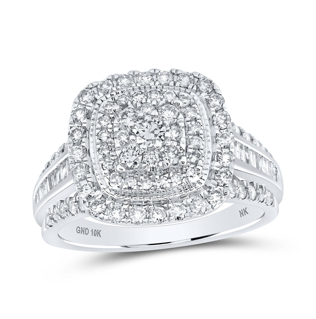 10K Yellow Or White Or Rose Gold Womens Round Diamond Square Ring , Womens Size: 5-10