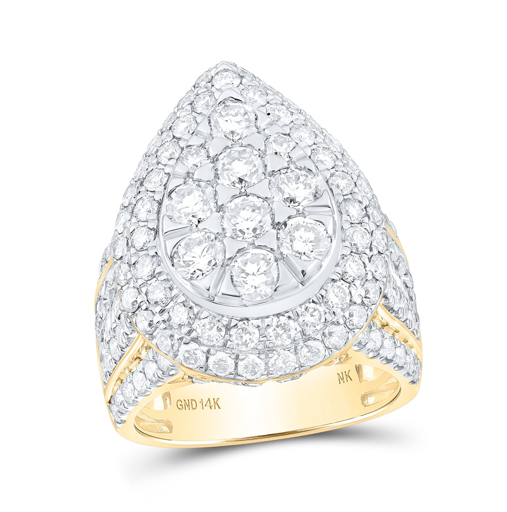 14K Yellow Or White Gold Womens Round Diamond Teardrop Ring 4 Cttw, Womens Size: 5-10