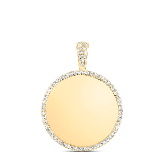 10kt Yellow Gold 1 1/5ctw Diamond Nk Round Urn Memory Pendant