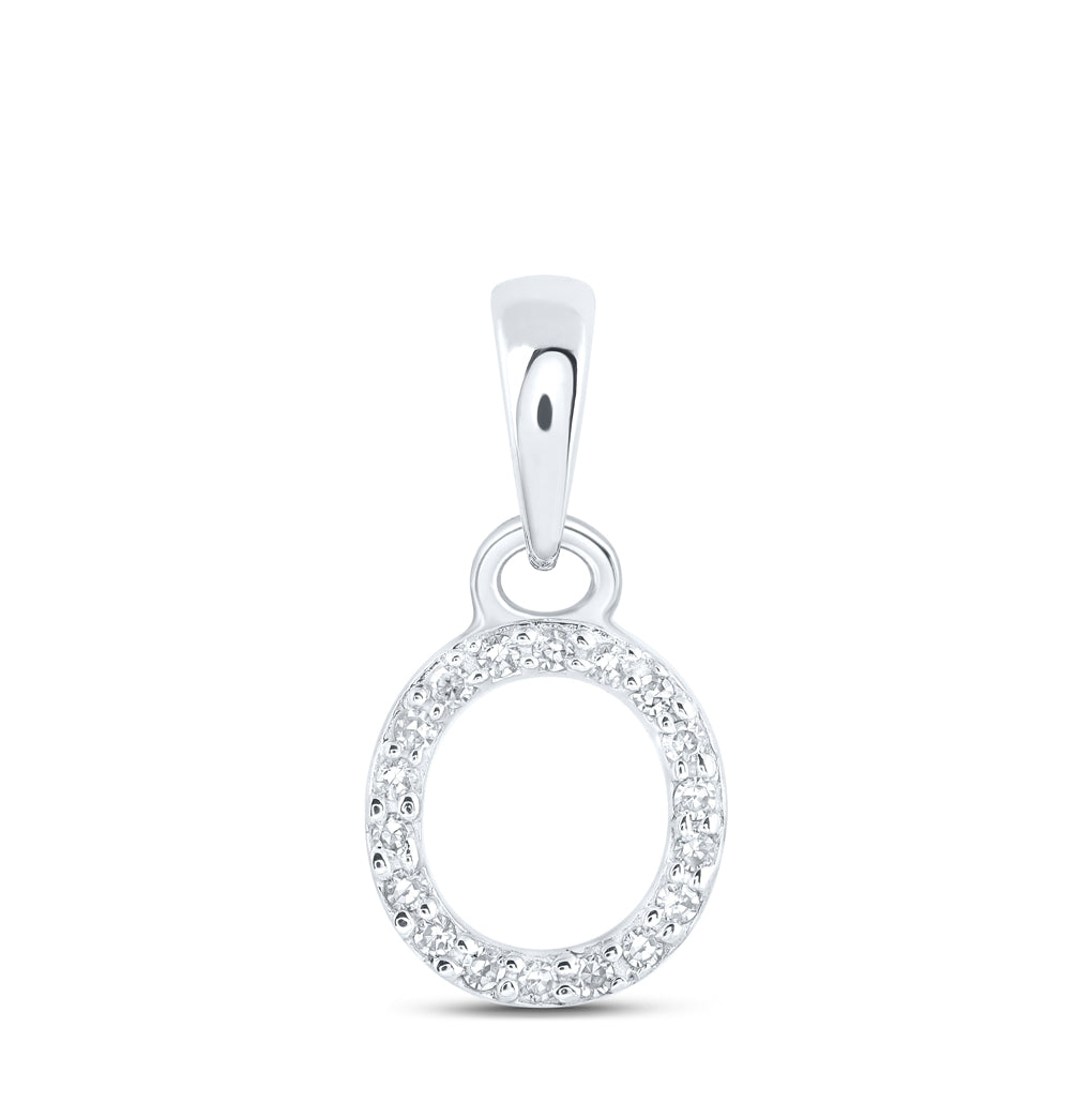 10K Yellow Or White Or RoSe Gold Womens Round Diamond Initial Letter Pendant, Length: 0.47 In, Width: 0.2 In