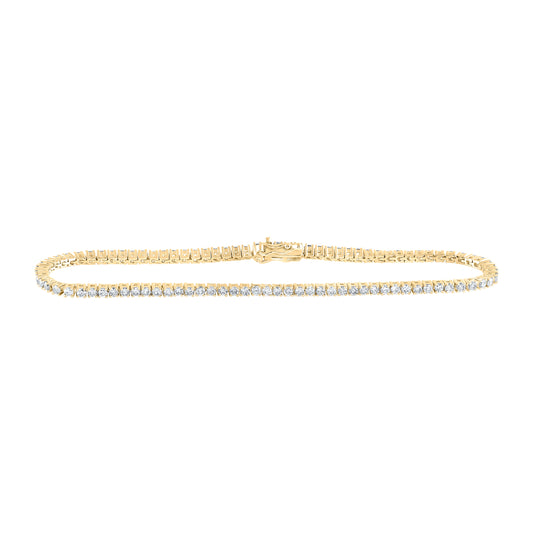 10K White Or Yellow Or Rose Gold Womens Round Diamond Fashion Bracelet