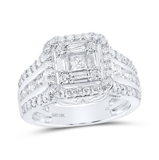 10kt White Gold 1 3/4ctw Diamond Nk Fashion Ring