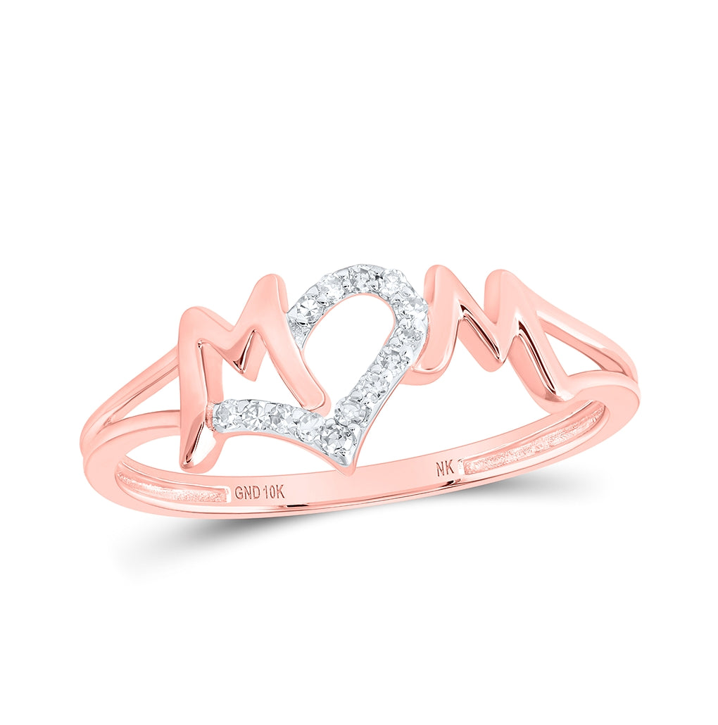 10K Yellow Or White Or Rose Gold Womens Round Diamond Mom Ring , Womens Size: 5-10