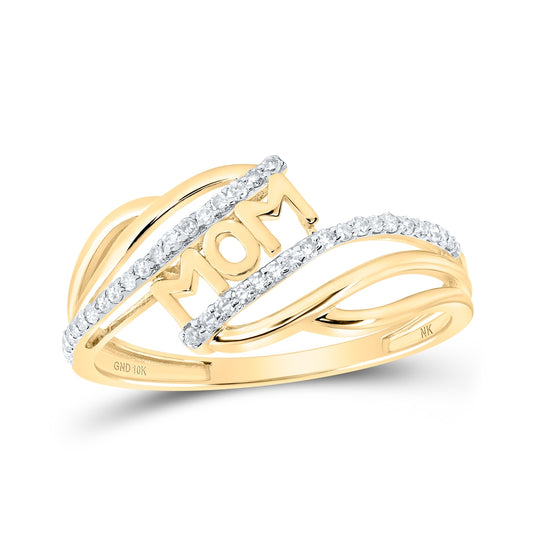 10K Yellow Or White Or Rose Gold Womens Round Diamond Mom Ring , Womens Size: 5-10