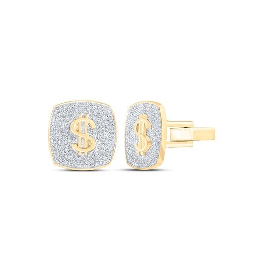 10kt Yellow Gold 1 5/8ctw Diamond Nk $ Cuff Link