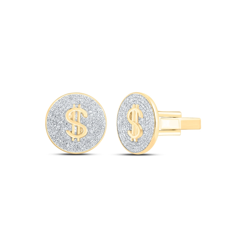 10kt Yellow Gold 1 3/8ctw Diamond Nk $ Cuff Link