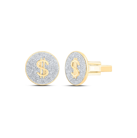 10kt Yellow Gold 1 3/8ctw Diamond Nk $ Cuff Link