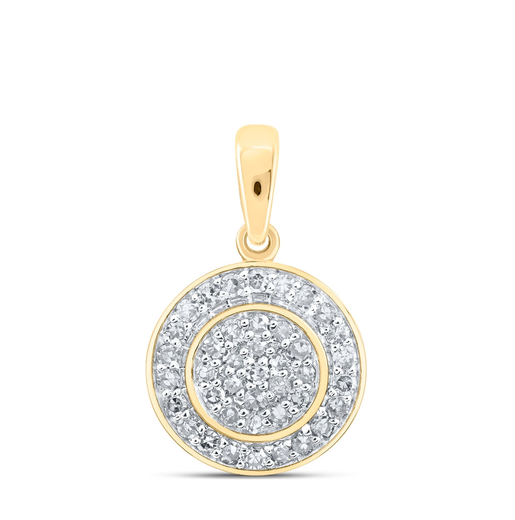 10K White Or Yellow Gold Womens Round Diamond Cluster Pendant
