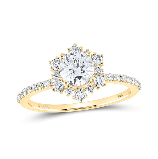 14K White Or Yellow Gold Round Diamond Solitaire Bridal Wedding Engagement Ring , Womens Size: 5-10
