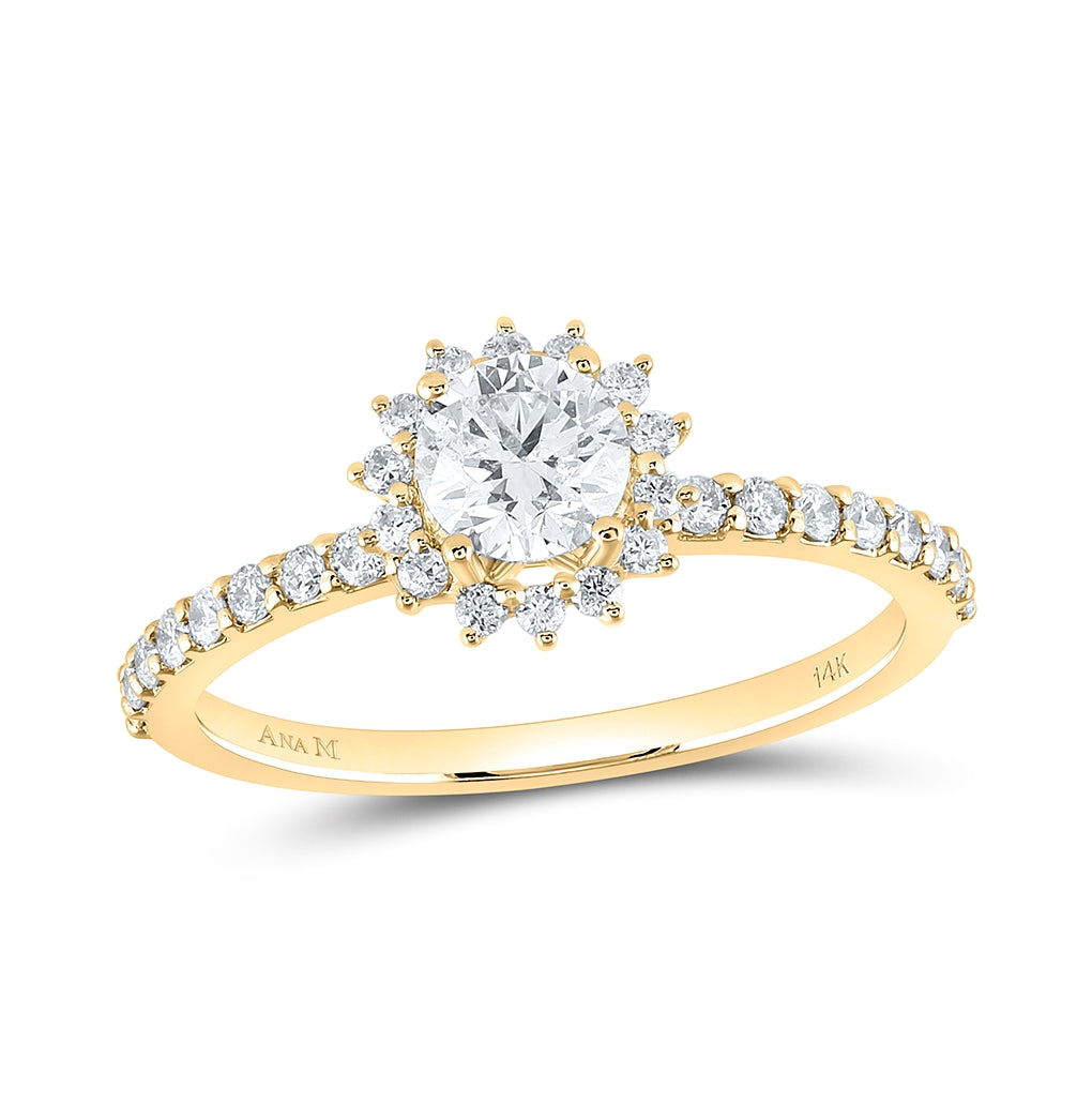14K White Or Yellow Gold Round Diamond Solitaire Bridal Wedding Engagement Ring , Womens Size: 5-10