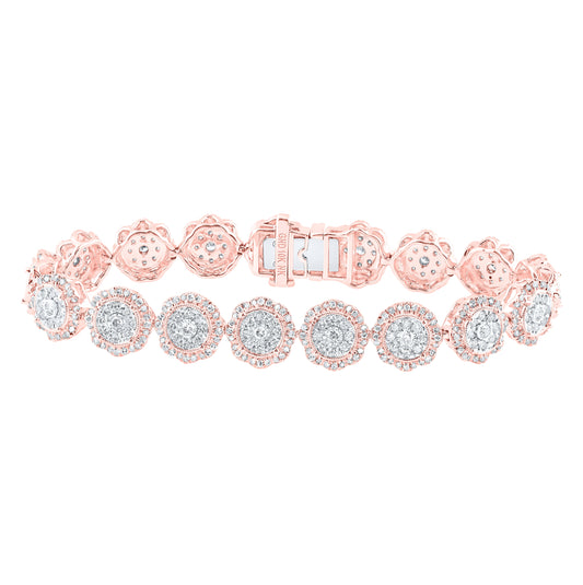 10kt Rose Gold 4 1/2ctw Diamond Nk Fashion Round Bracelet(7 Inch)