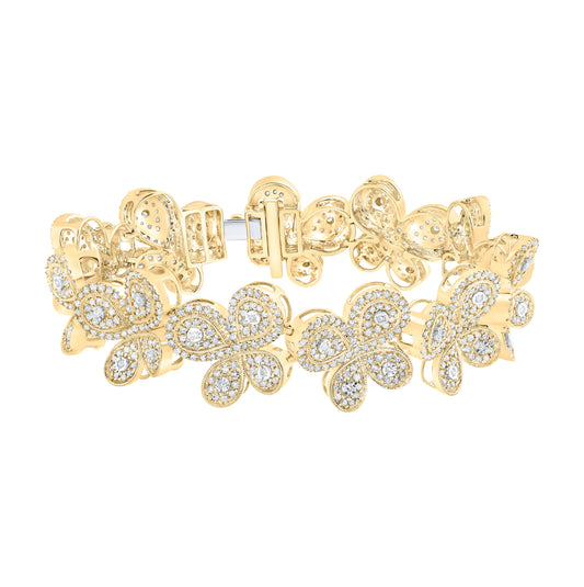 10kt Yellow Or White Gold 4 1/5ctw Diamond Nk Butterfly Bracelet(7 Inch)