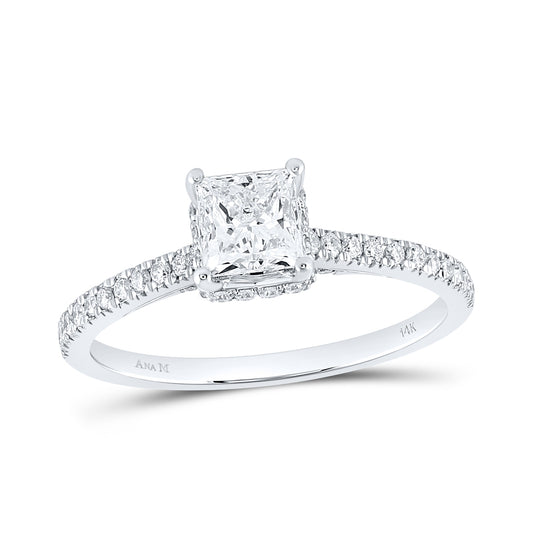 14K White Gold Princess Diamond Solitaire Bridal Wedding Engagement Ring 1 Cttw, Womens Size: 5-10