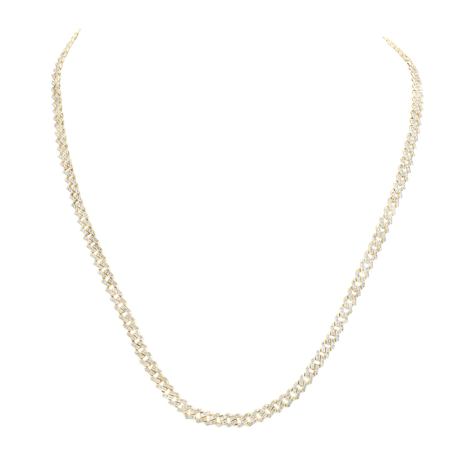 10kt Yellow Gold 3 7/8ctw Diamond Nk (5mm) Mens Chain (20 Inch)