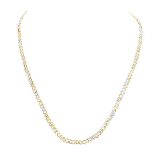 10kt Yellow Gold 3 7/8ctw Diamond Nk (5mm) Mens Chain (20 Inch)