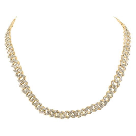 10kt Yellow Gold 7 1/4ctw Diamond Nk (8mm) Mens Chain (20 Inch)