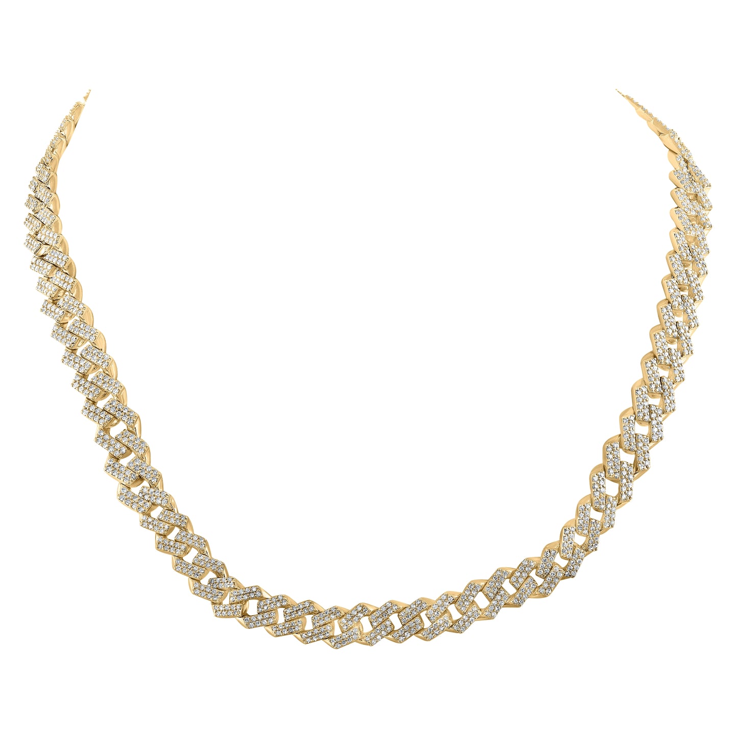 10kt Yellow Gold 7 7/8ctw Diamond Nk (8mm) Mens Chain (22 Inch)