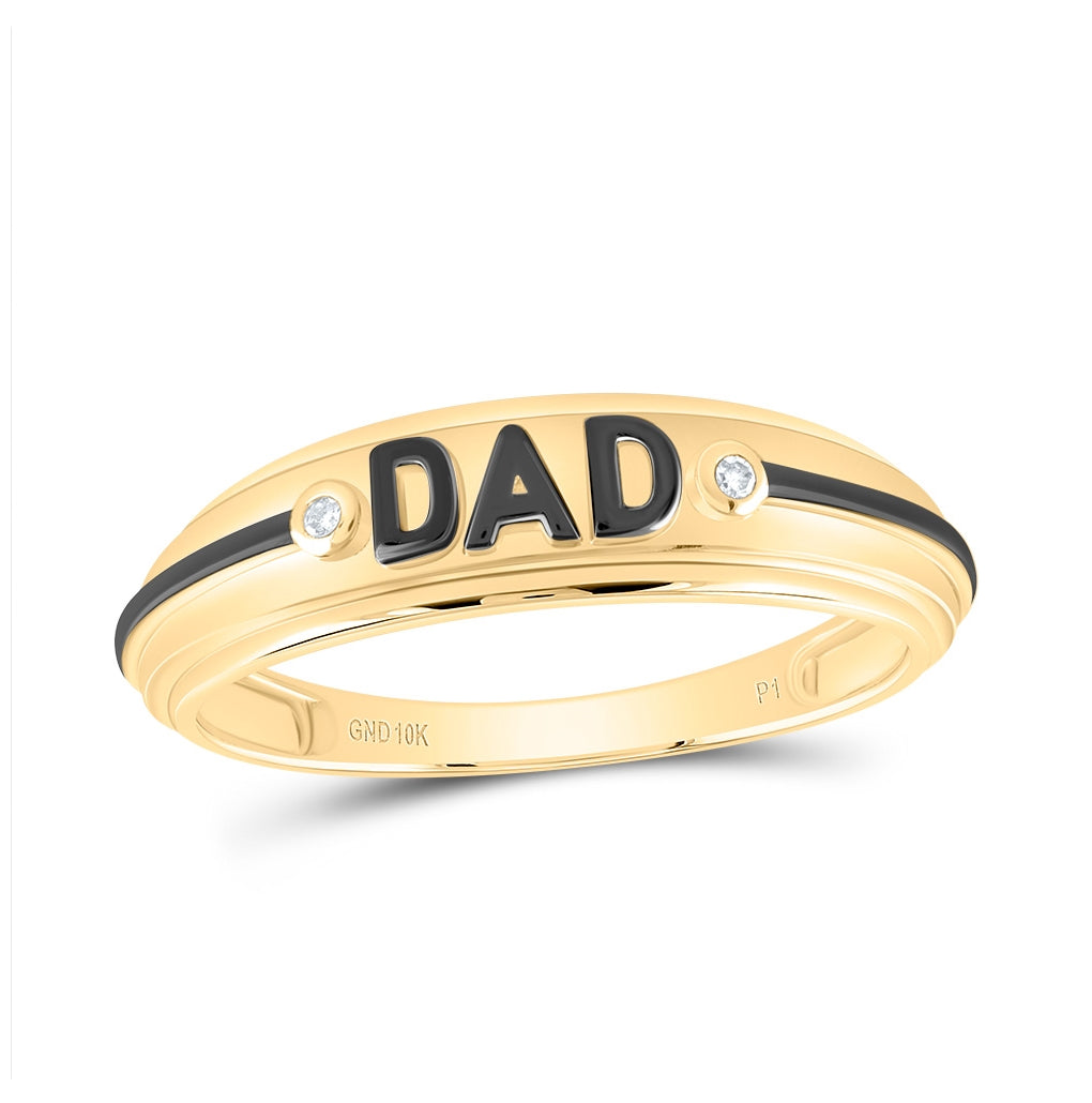 10K White Or Yellow Gold Mens Round Diamond DAD Band Ring , Mens Size: 7-13